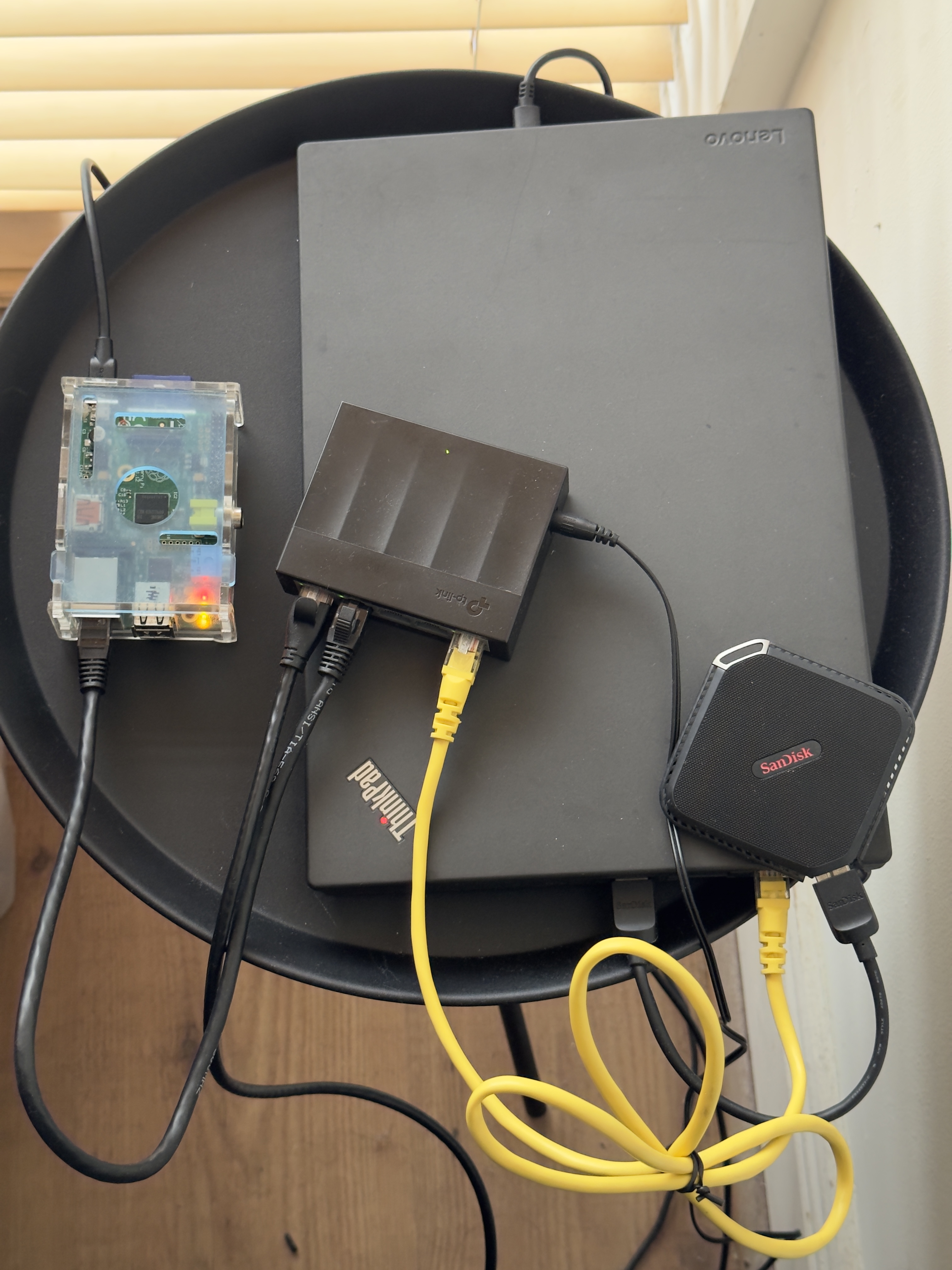 dub-server with the external SSD hanging off of it dub-server with the external SSD hanging off of it
